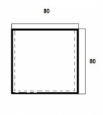 Sklo pod kamna P1 malé - čiré 80x80 