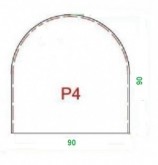 Sklo pod kamna P4 střední - čiré  90x90 