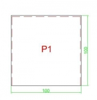 Sklo pod kamna P1 - kouřové 100x100