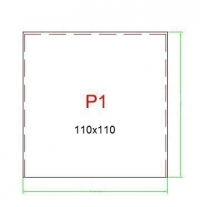 Sklo pod kamna P1 - čiré 110x110