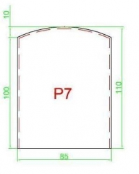 Sklo pod kamna P7 - čiré 85x110