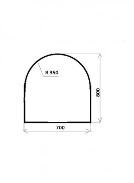 Sklo pod kamna P 4 - 70x80 - čiré