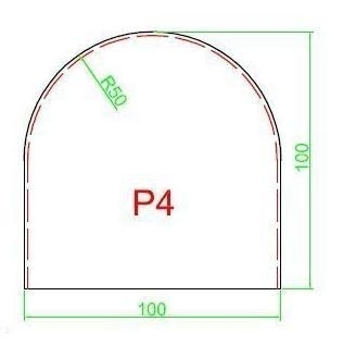 Sklo pod kamna P4 - čiré 100x100 / tl. 8mm - v kartonu